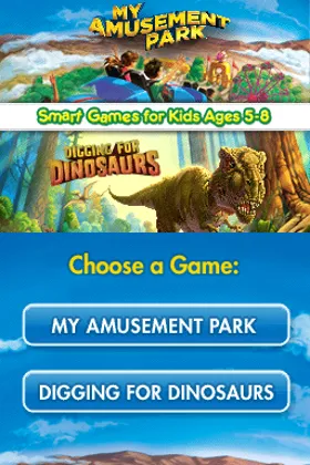 2 Game Pack - My Amusement Park + Digging for Dinosaurs (USA) screen shot title